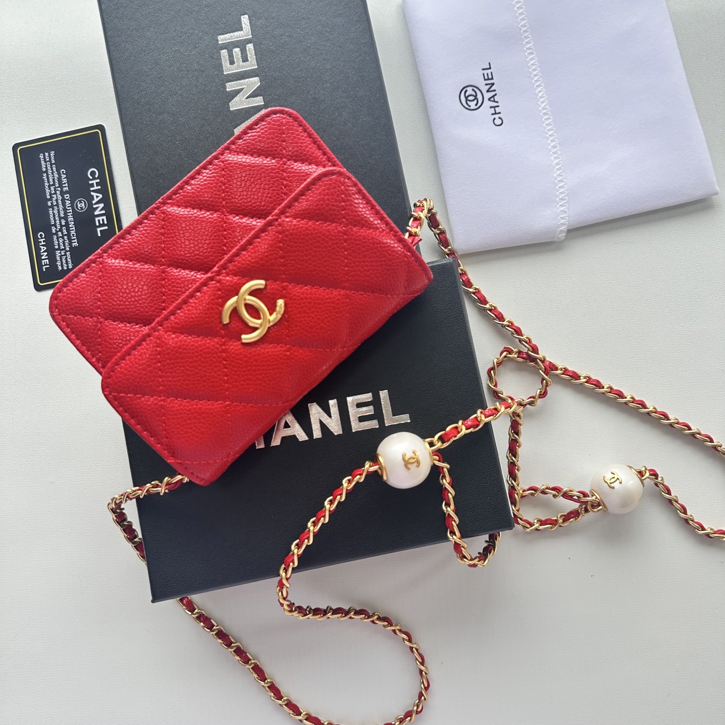 Chanel 高仿紅色口蓋包 小羊皮金扣鏈條｜歐美奢侈品精品推薦