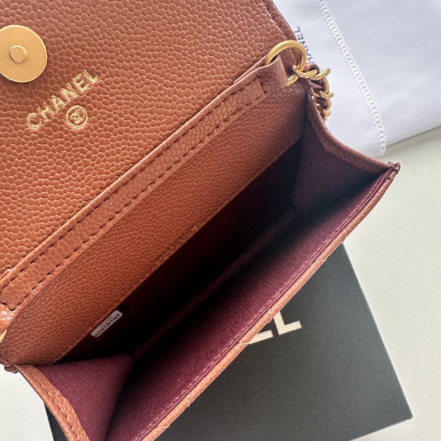 Chanel 高仿棕色口蓋包 荔枝紋皮革鏈條小香風｜歐美奢侈品精品推薦