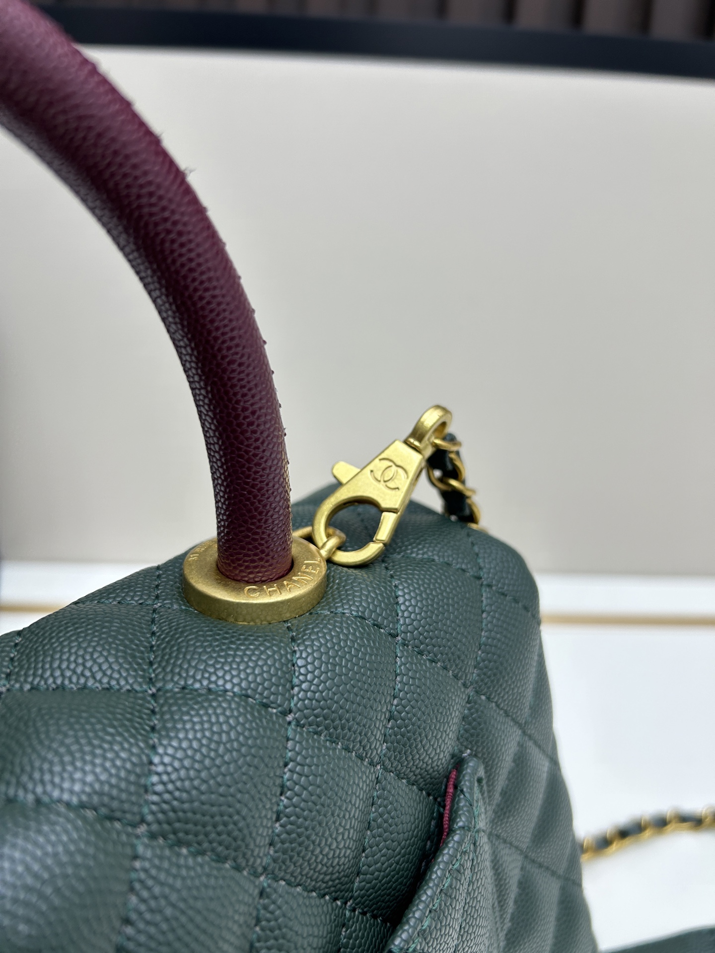 CHANEL高仿墨綠手提鏈條口蓋包雙用優雅氣質款25cm實用百搭包｜歐美奢侈品精品推薦