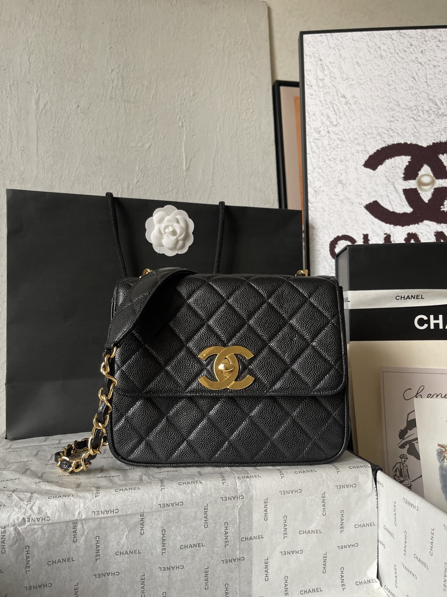 CHANEL 高仿經典羊皮金扣單肩包 復古質感百搭款｜歐美奢侈品精品推薦
