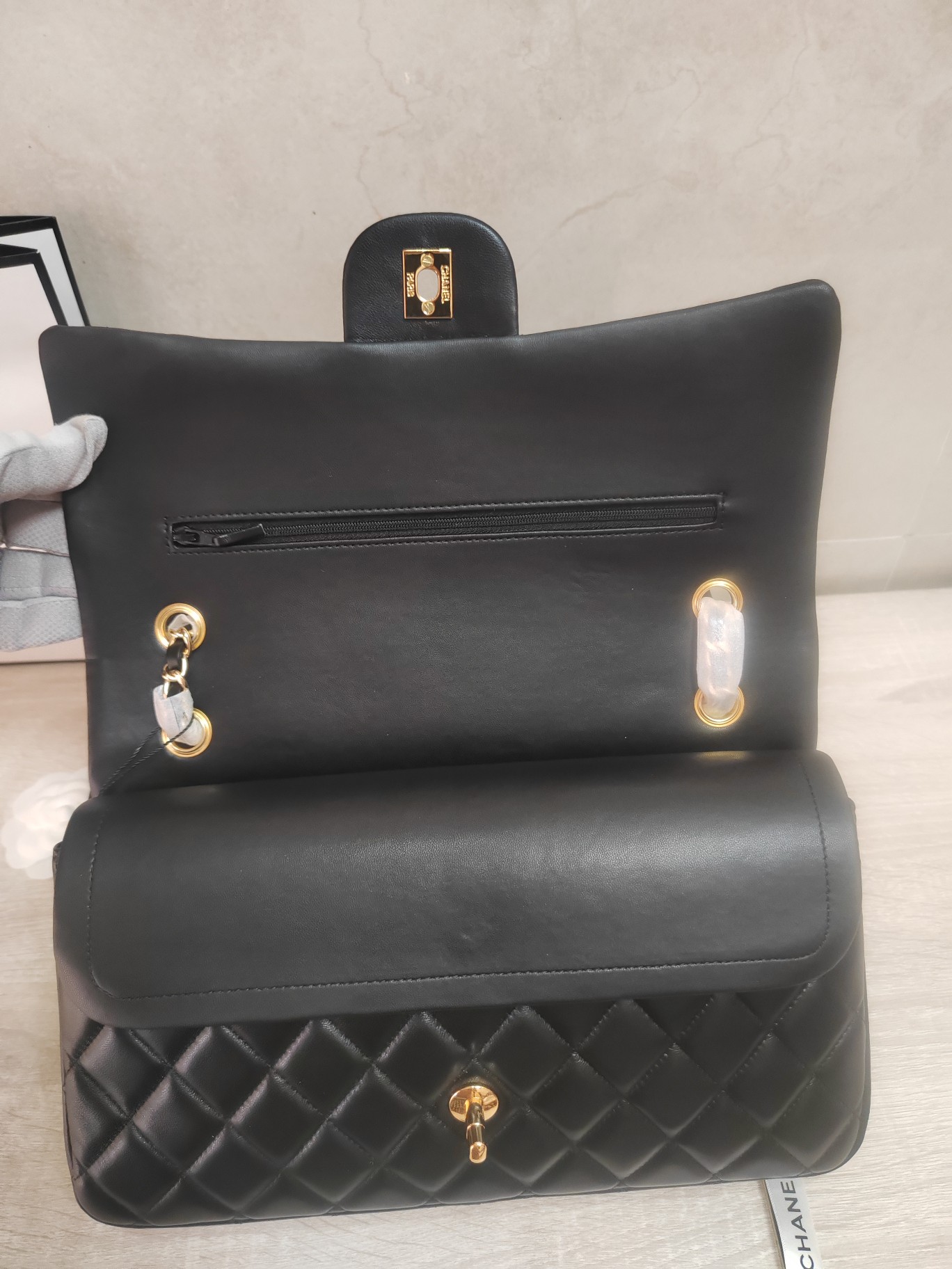 CHANEL 原單黑色羊皮金扣菱格包 經典優雅氣質款｜歐美奢侈品精品推薦