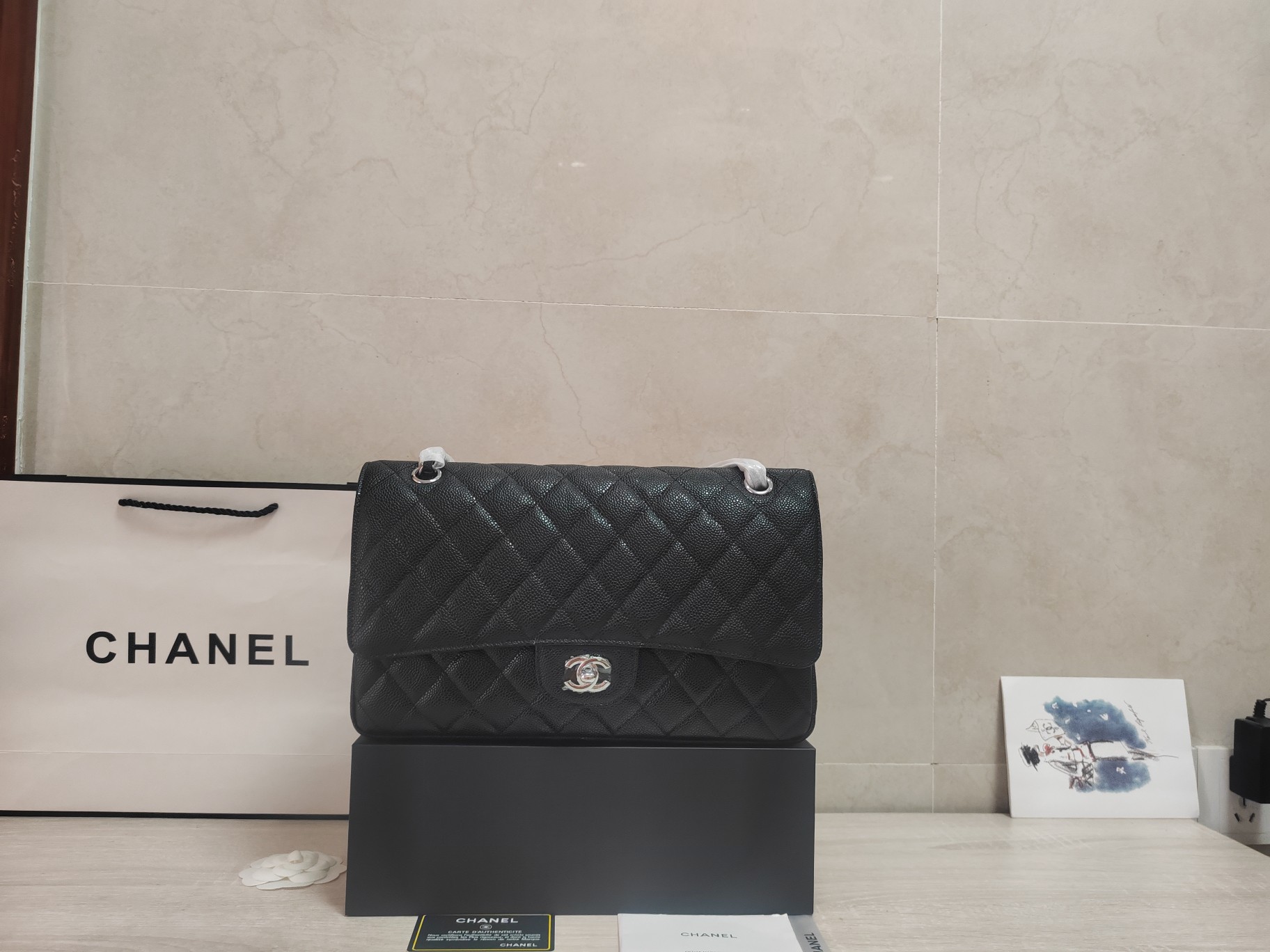 CHANEL A貨經典黑色荔枝紋鏈條包 復古金扣時尚款｜歐美奢侈品精品推薦