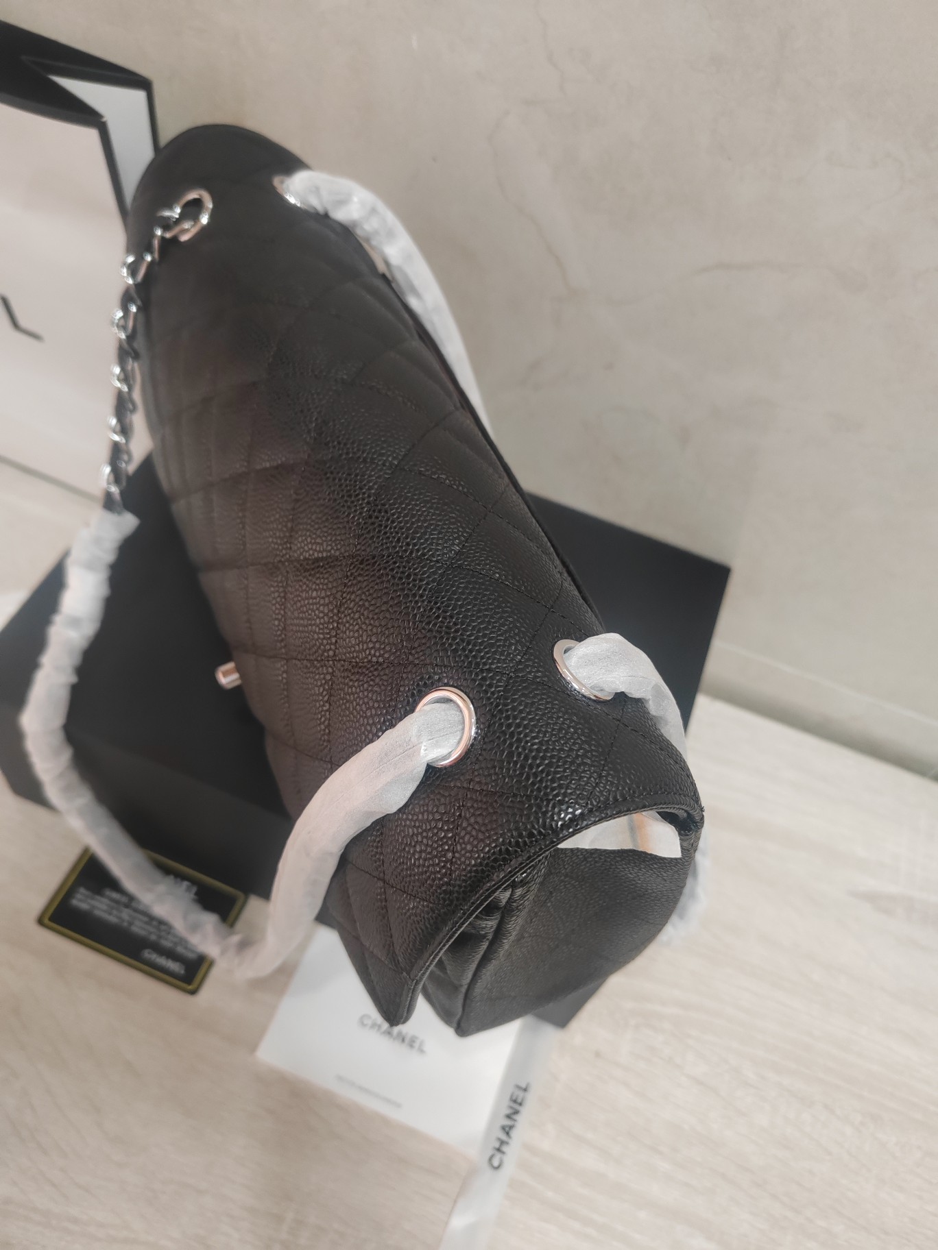 CHANEL A貨經典黑色荔枝紋鏈條包 復古金扣時尚款｜歐美奢侈品精品推薦