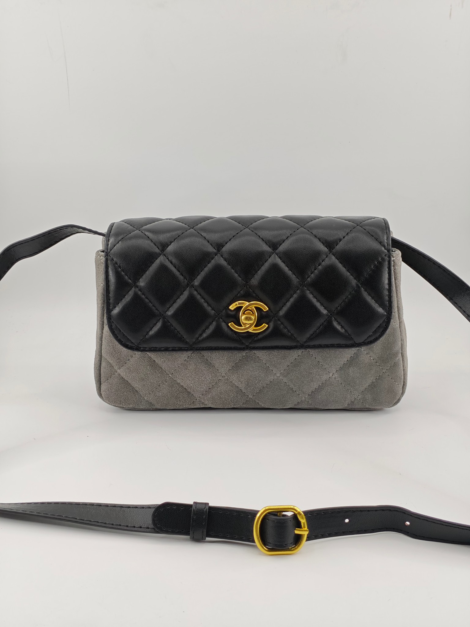 CHANEL A貨拼色菱格單肩包 經典小香風設計 搭配金色雙C扣細節｜歐美奢侈品精品推薦