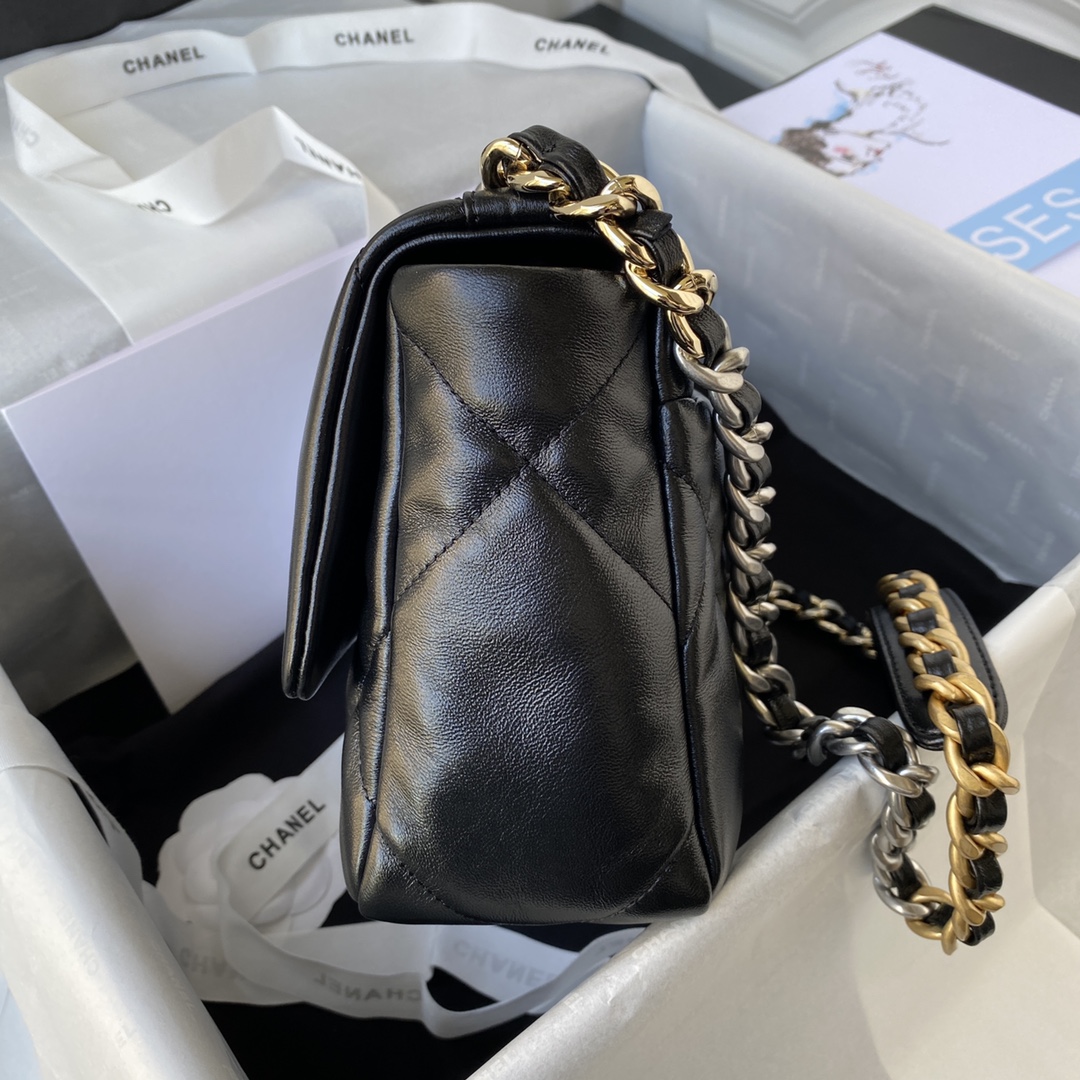 CHANEL 高仿 19 系列黑色口蓋包 金銀鏈條設計｜歐美奢侈品精品推薦