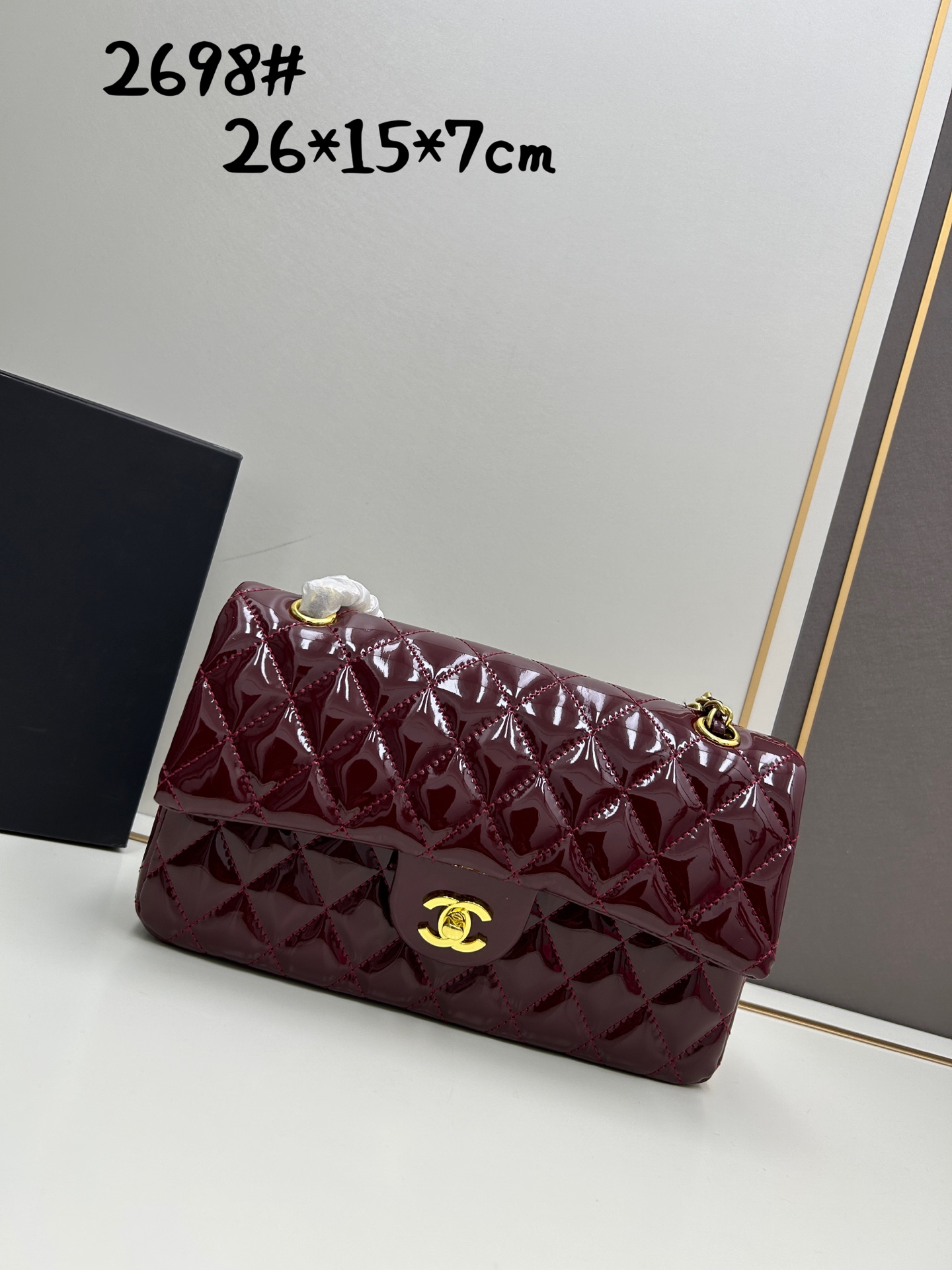 CHANEL 一比一 漆皮菱格紋口蓋包 酒紅色金扣 優雅氣質｜歐美奢侈品精品推薦