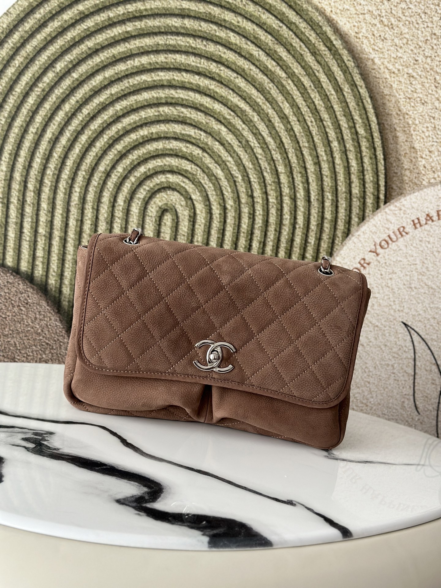 CHANEL 一比一麂皮菱格鏈條包 咖啡棕色復古肩背包｜歐美奢侈品精品推薦