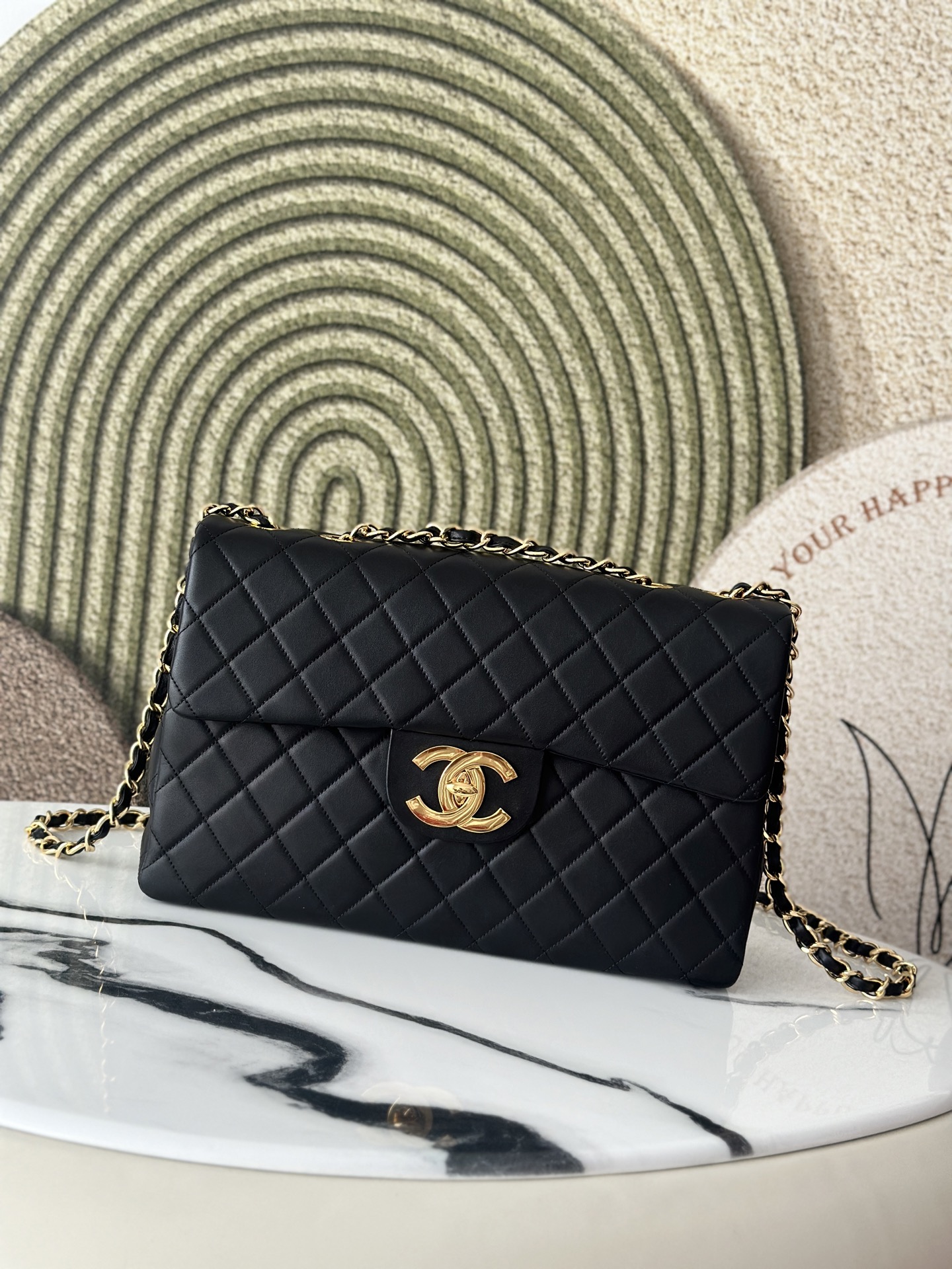 CHANEL 原單經典口蓋包 黑金雙C菱格鏈條肩背款｜歐美奢侈品精品推薦