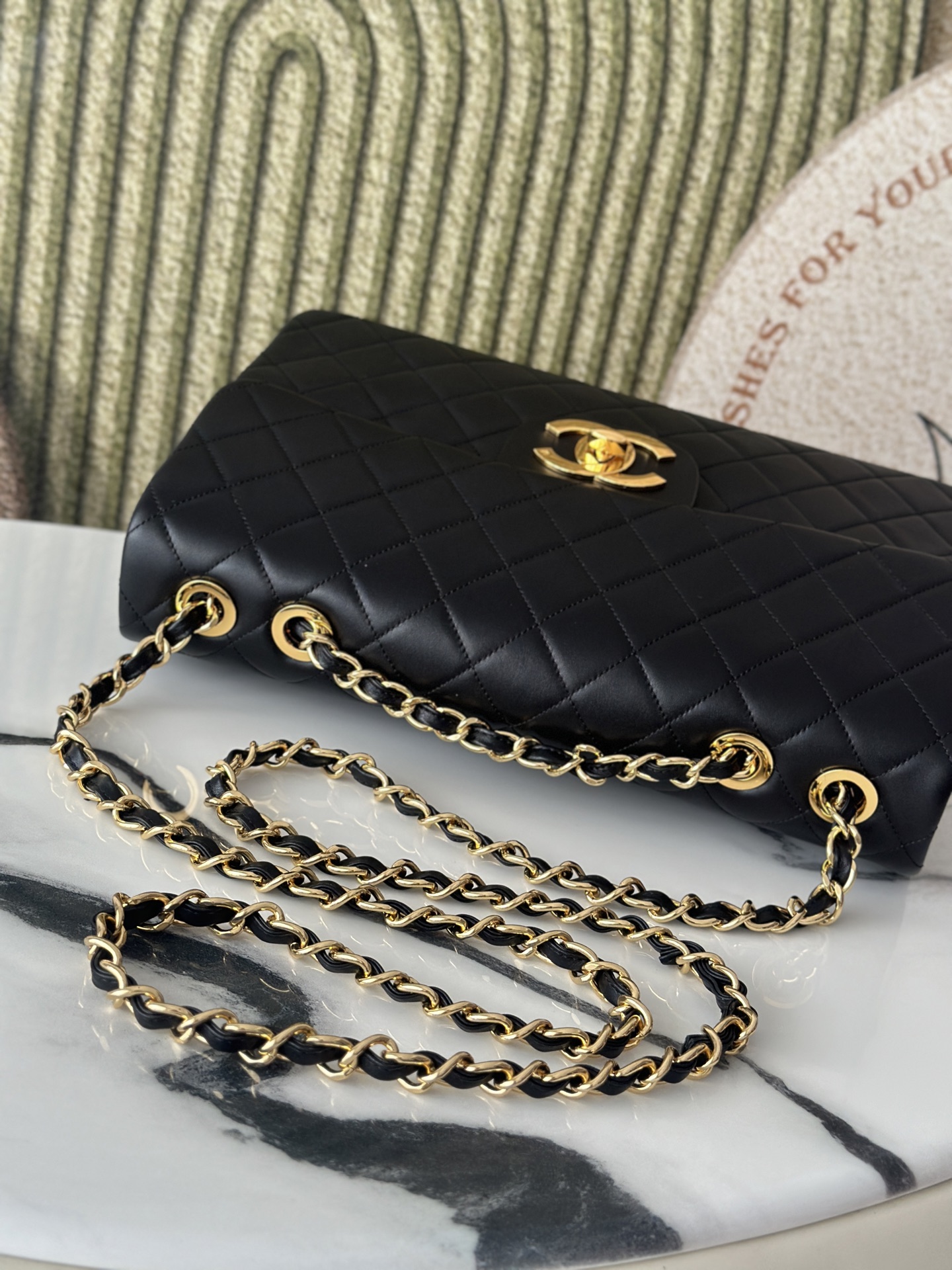 CHANEL 原單經典口蓋包 黑金雙C菱格鏈條肩背款｜歐美奢侈品精品推薦