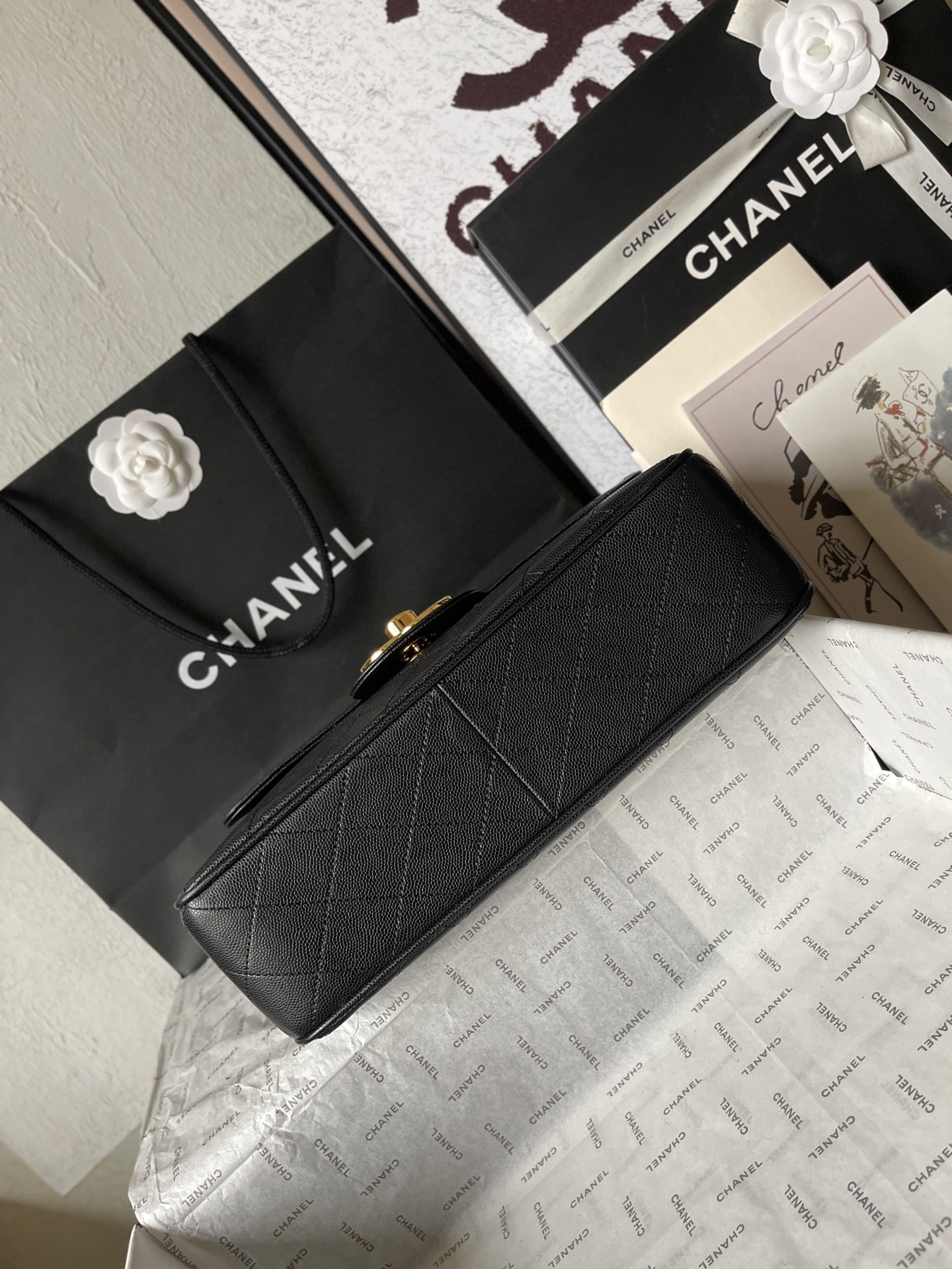 CHANEL 高仿復古金扣菱格鏈條包 黑色翻蓋通勤手袋｜歐美奢侈品精品推薦