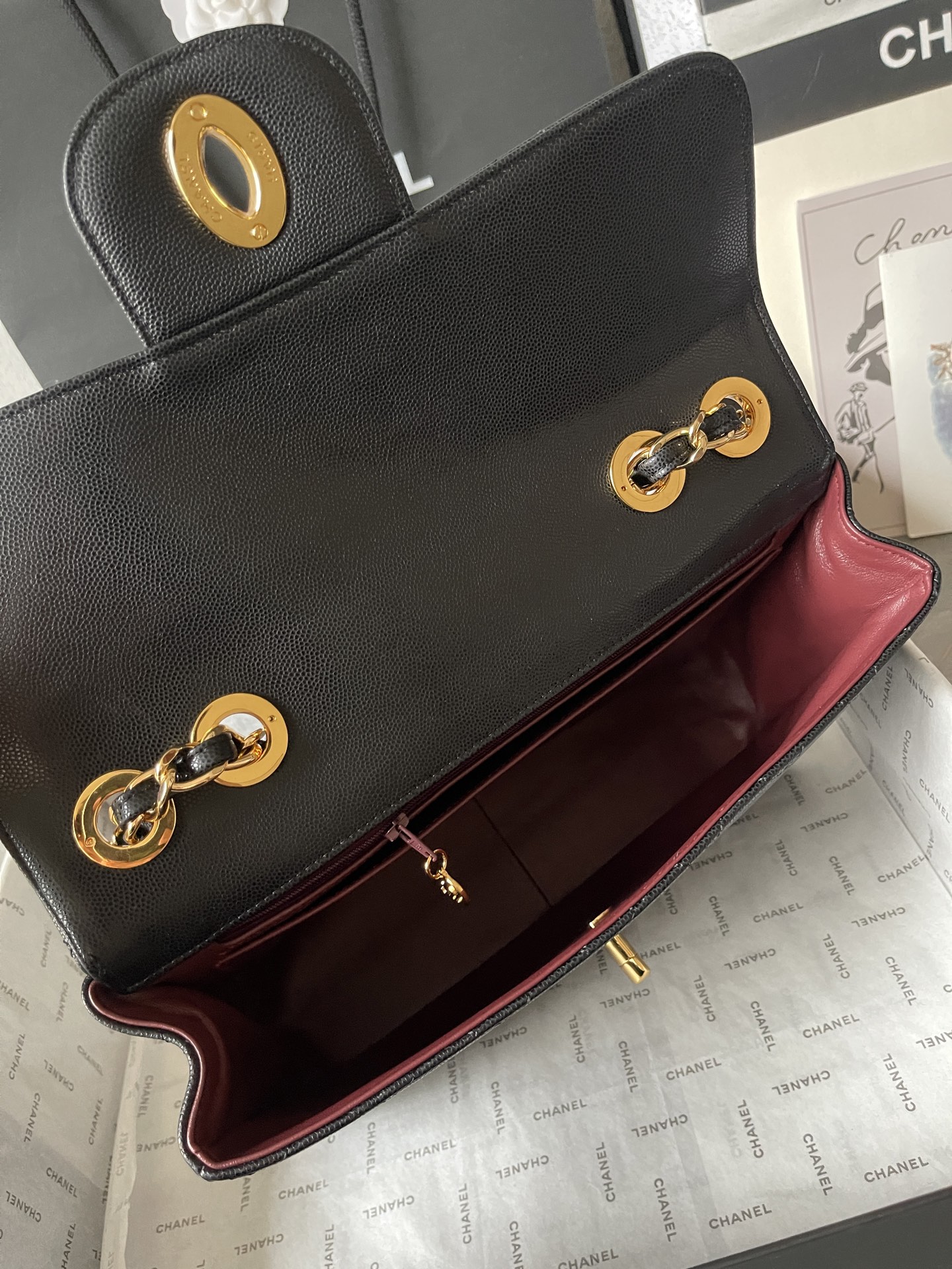 CHANEL 高仿復古金扣菱格鏈條包 黑色翻蓋通勤手袋｜歐美奢侈品精品推薦