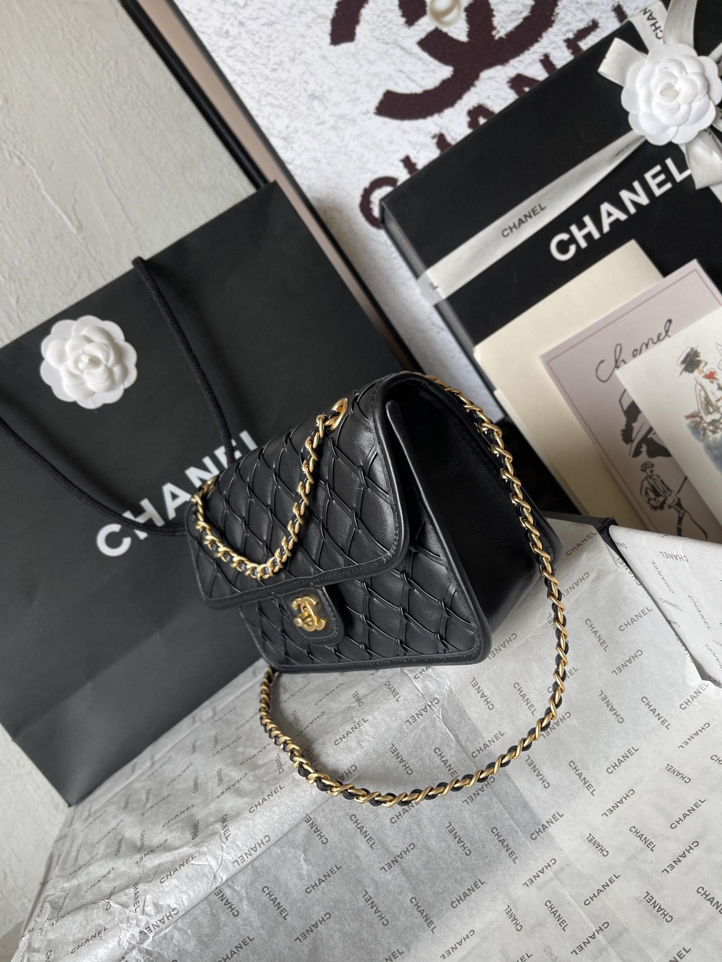 CHANEL A貨立體菱格鏈條包 黑色復古小香風肩背包｜歐美奢侈品精品推薦
