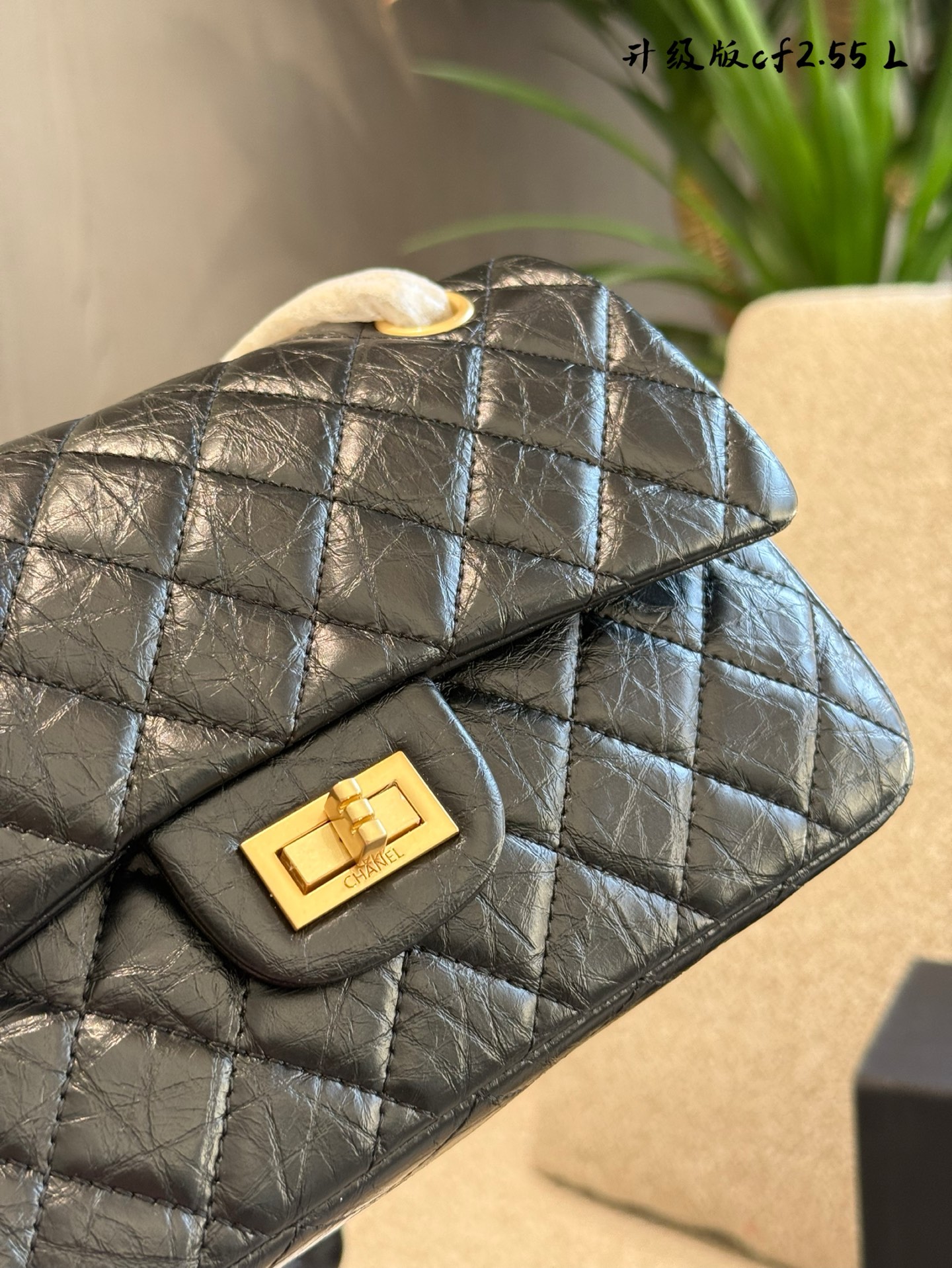 Chanel 高仿黑色羊皮 2.55 升級款菱格單肩包｜歐美奢侈品精品推薦