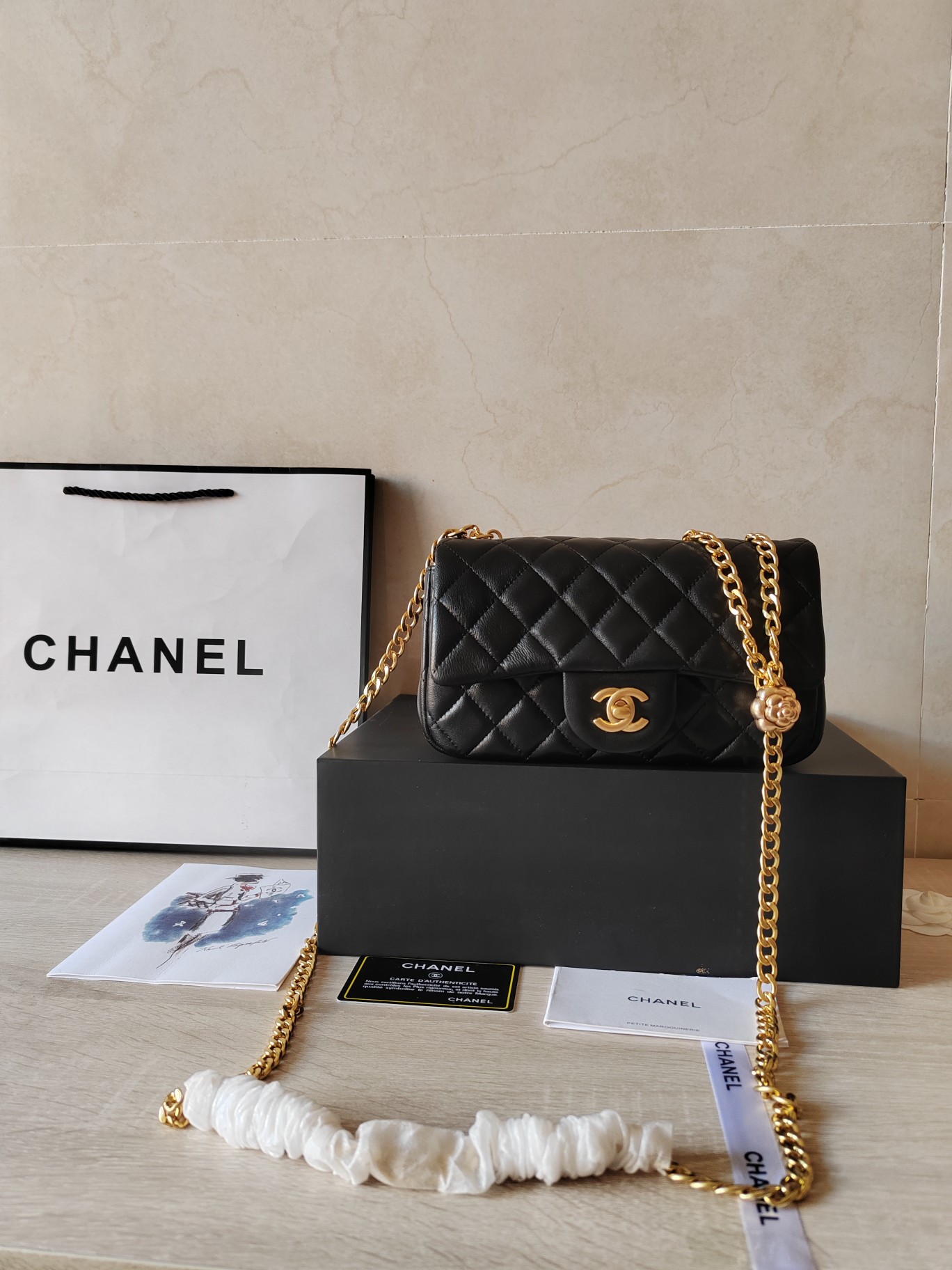 CHANEL 一比一黑色菱格鏈條單肩包 雙C扣經典復古優雅款｜歐美奢侈品精品推薦