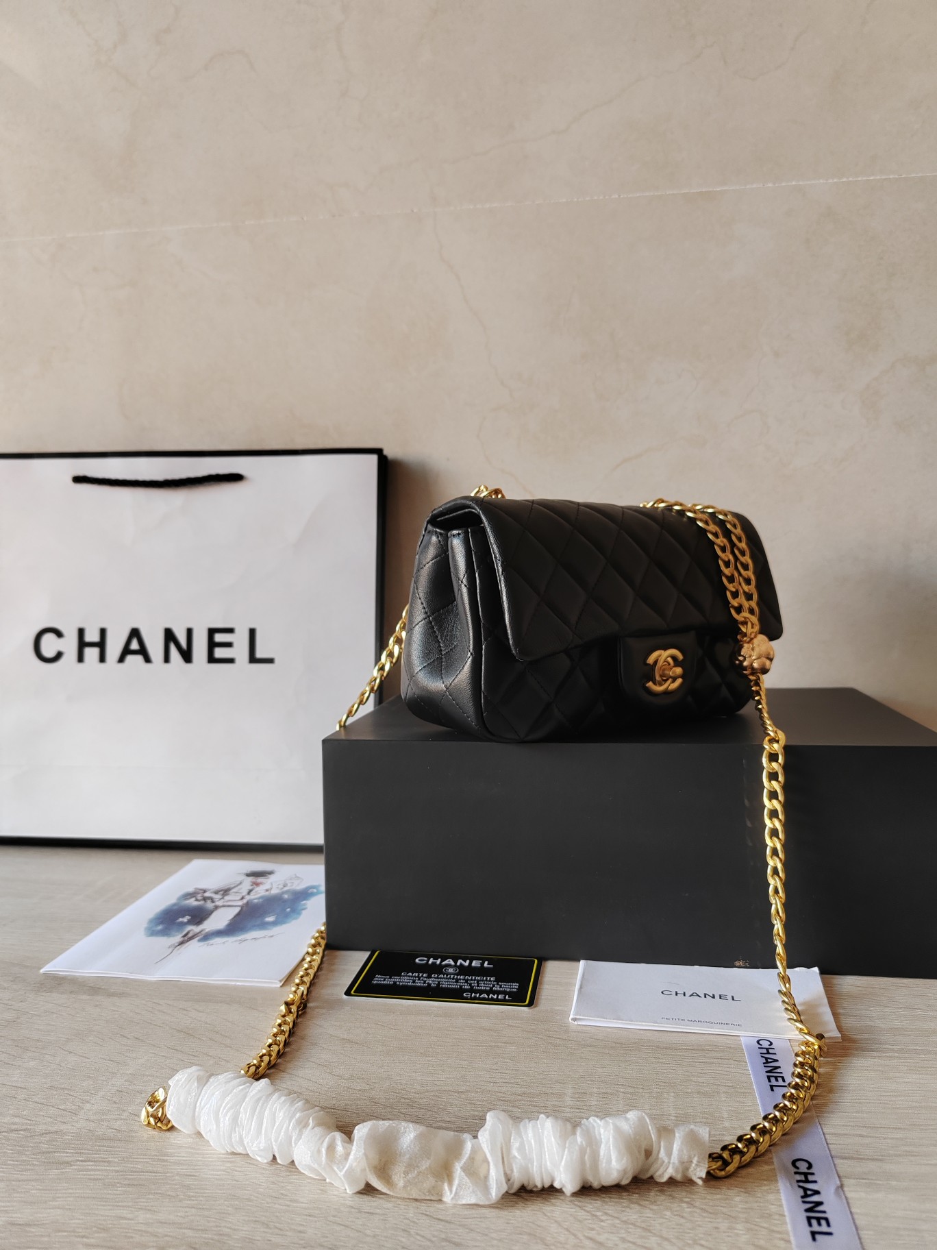 CHANEL 一比一黑色菱格鏈條單肩包 雙C扣經典復古優雅款｜歐美奢侈品精品推薦