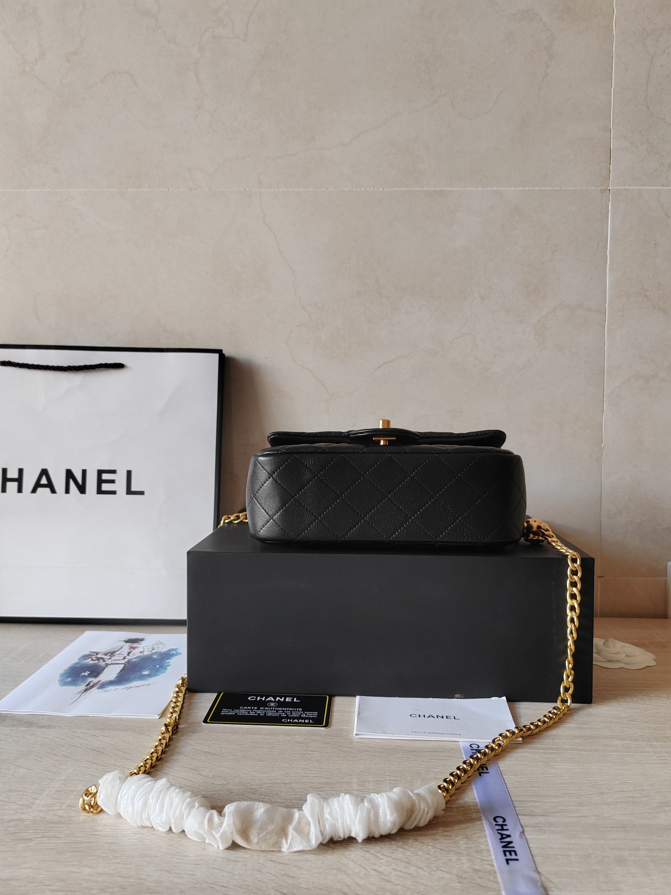 CHANEL 一比一黑色菱格鏈條單肩包 雙C扣經典復古優雅款｜歐美奢侈品精品推薦