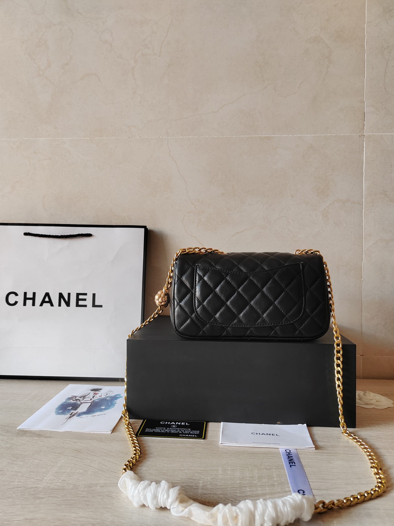 CHANEL 一比一黑色菱格鏈條單肩包 雙C扣經典復古優雅款｜歐美奢侈品精品推薦