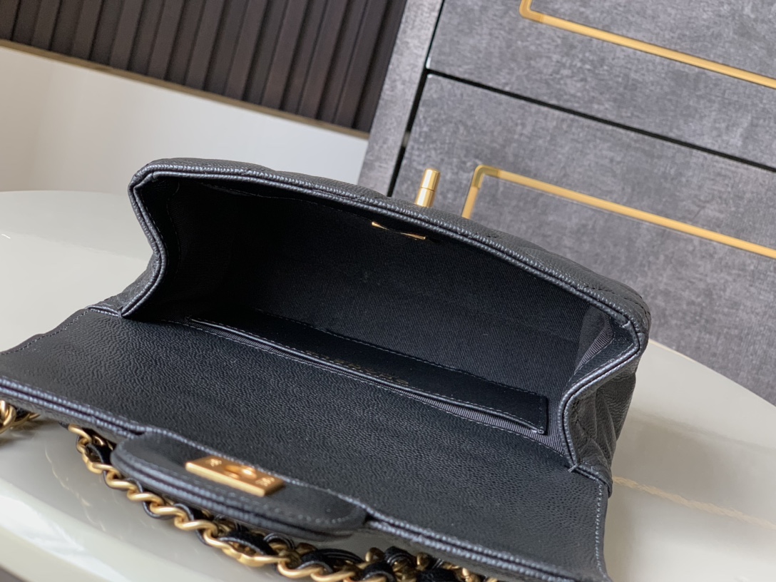 CHANEL 高仿經典方形鏈條包 黑色金扣小牛皮肩背包｜歐美奢侈品精品推薦