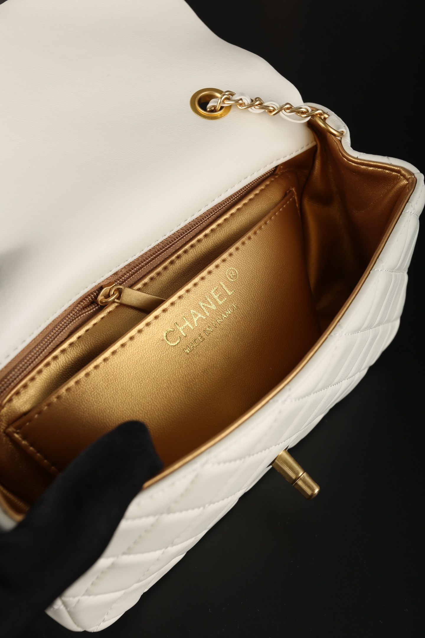 CHANEL 精品仿製CF小金球鏈條包 白色菱格迷你款斜背包｜歐美奢侈品精品推薦