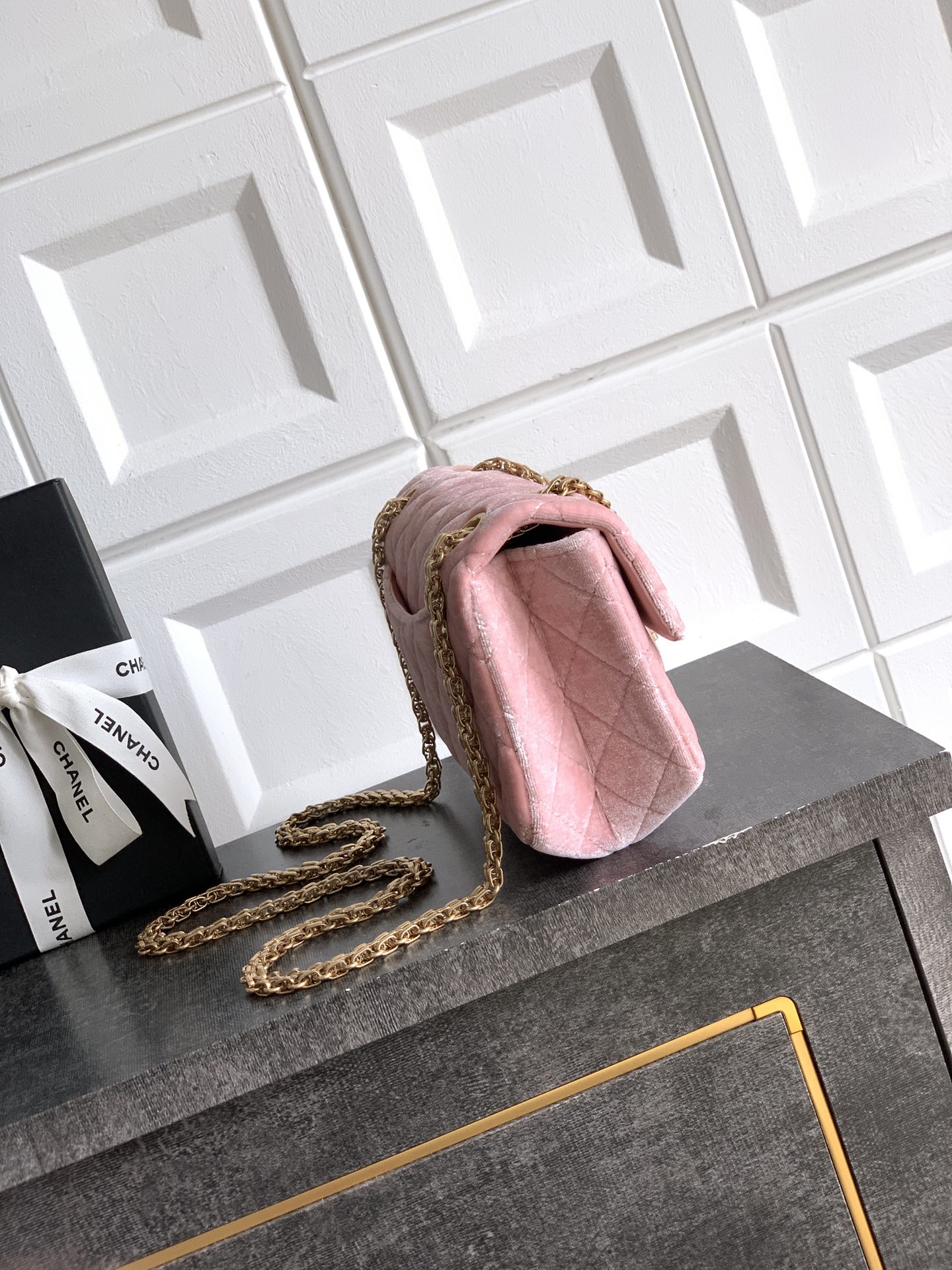 CHANEL 原單 粉色天鵝絨復古菱格鏈條包 甜美優雅款｜歐美奢侈品精品推薦