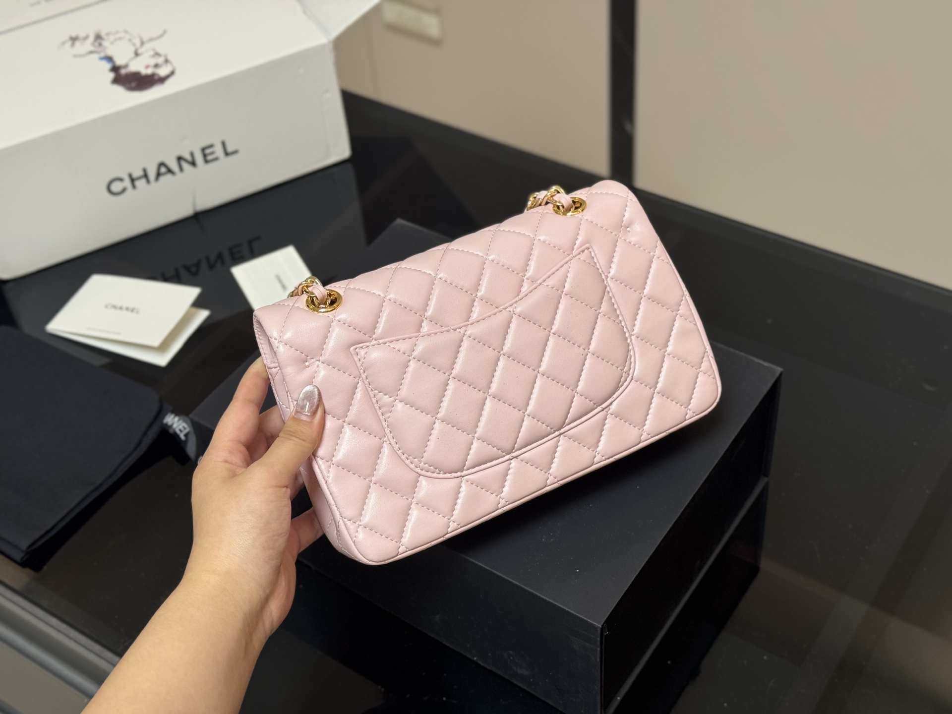 CHANEL 一比一粉色羊皮鏈條包 甜美氣質款｜歐美奢侈品精品推薦