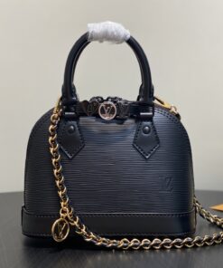 LV一比一Alma BB K00015黑色壓紋女款手提包鏈條百搭設計