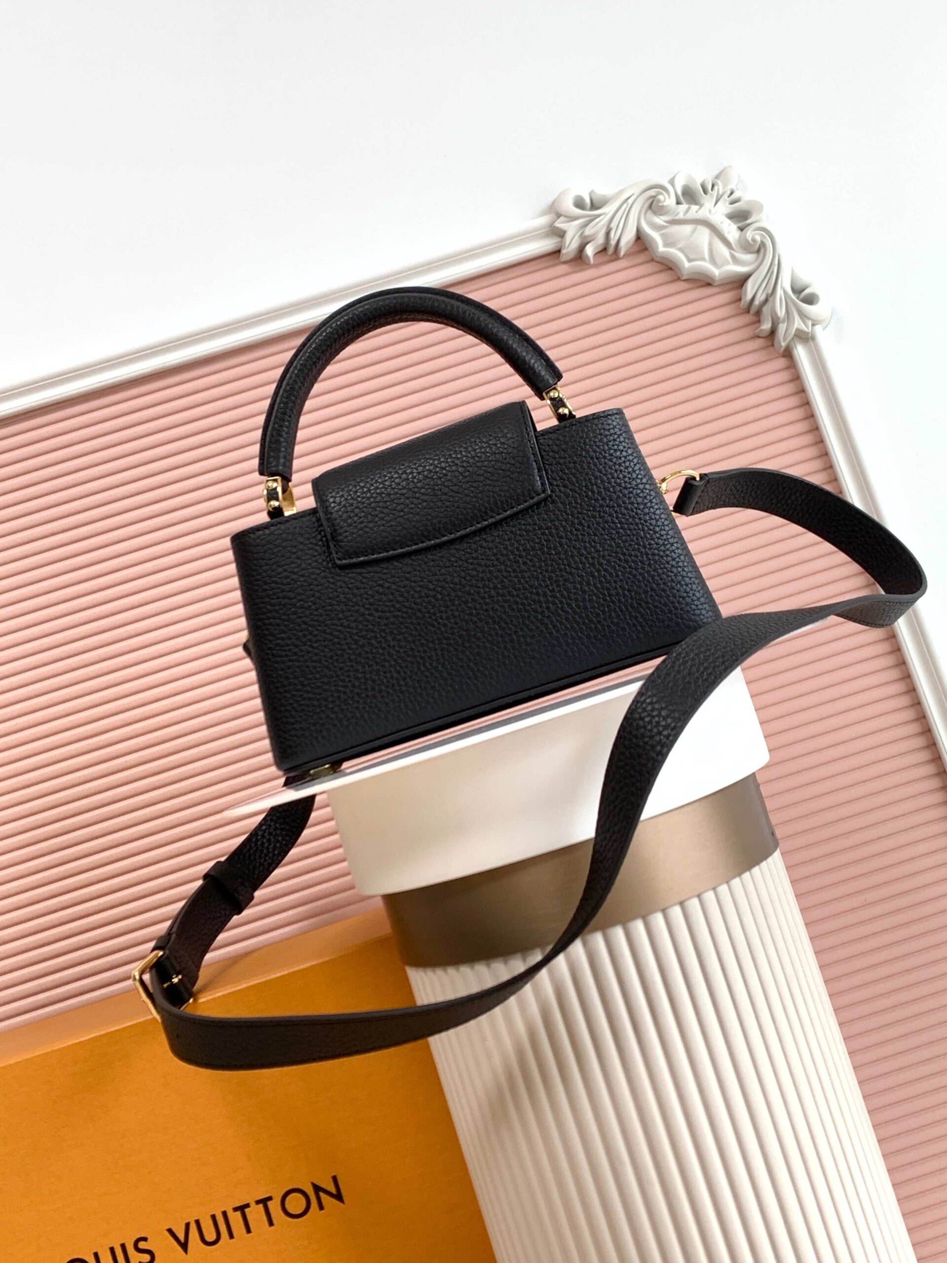 LV原單女士手提包黑色金扣晶鑽Logo精品百搭款｜歐美奢侈品精品推薦