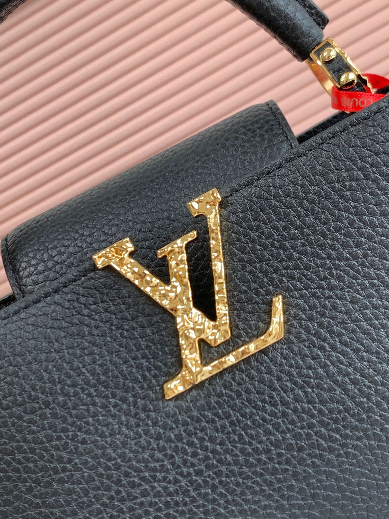 LV原單女士手提包黑色金扣晶鑽Logo精品百搭款｜歐美奢侈品精品推薦