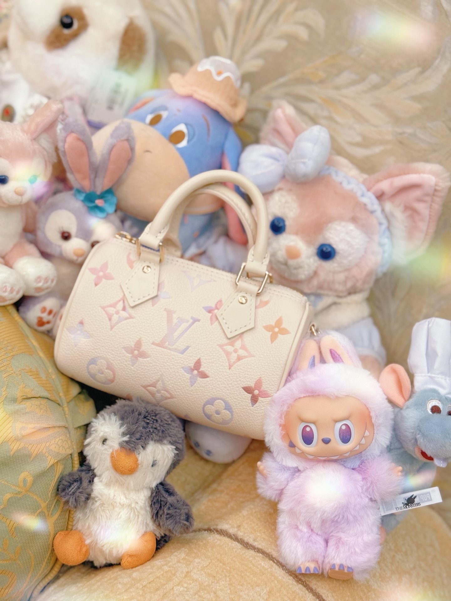 LV精品仿製女士手提包白色漸層Monogram迷你波士頓款｜歐美奢侈品精品推薦