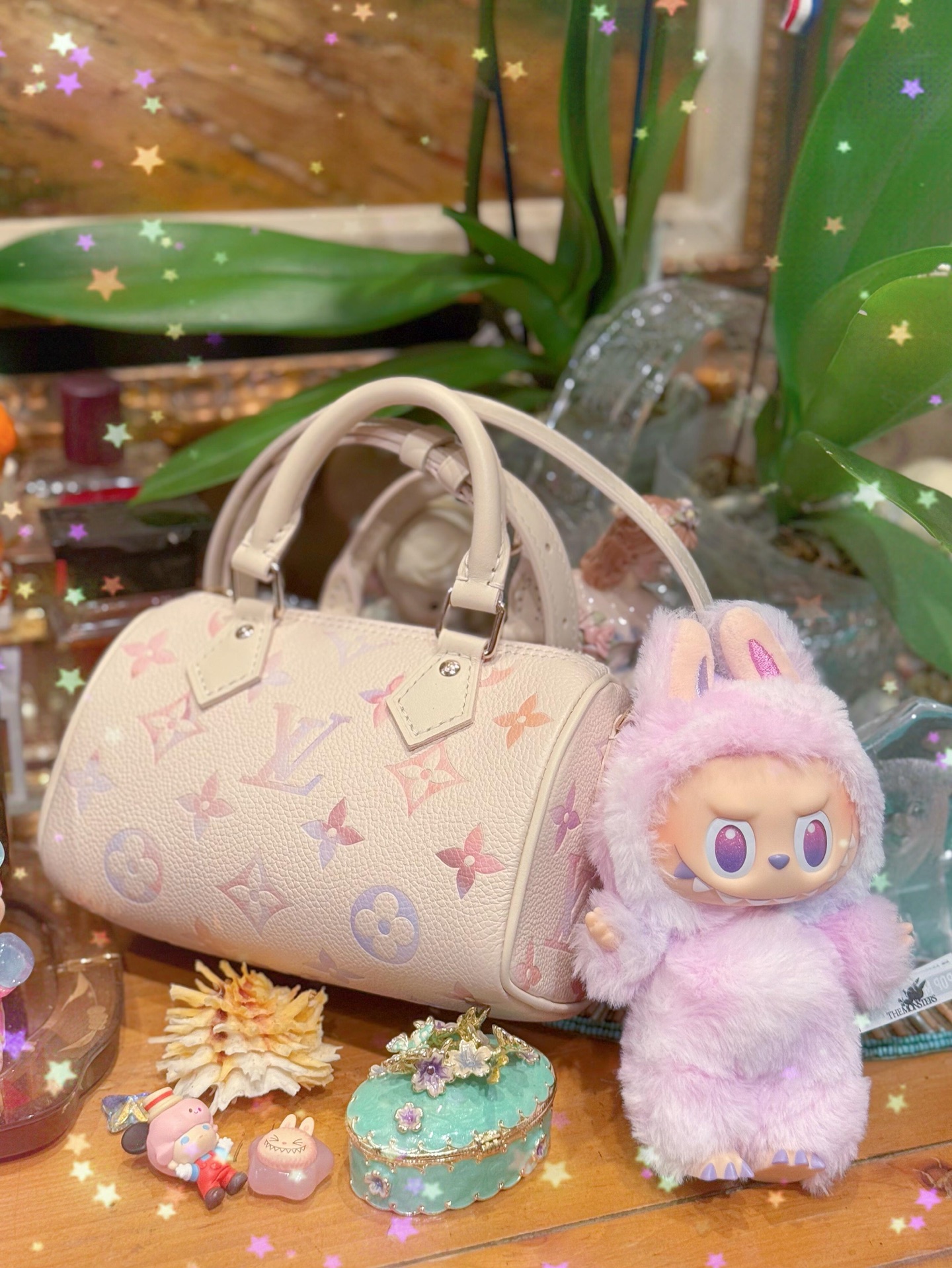 LV精品仿製女士手提包白色漸層Monogram迷你波士頓款｜歐美奢侈品精品推薦