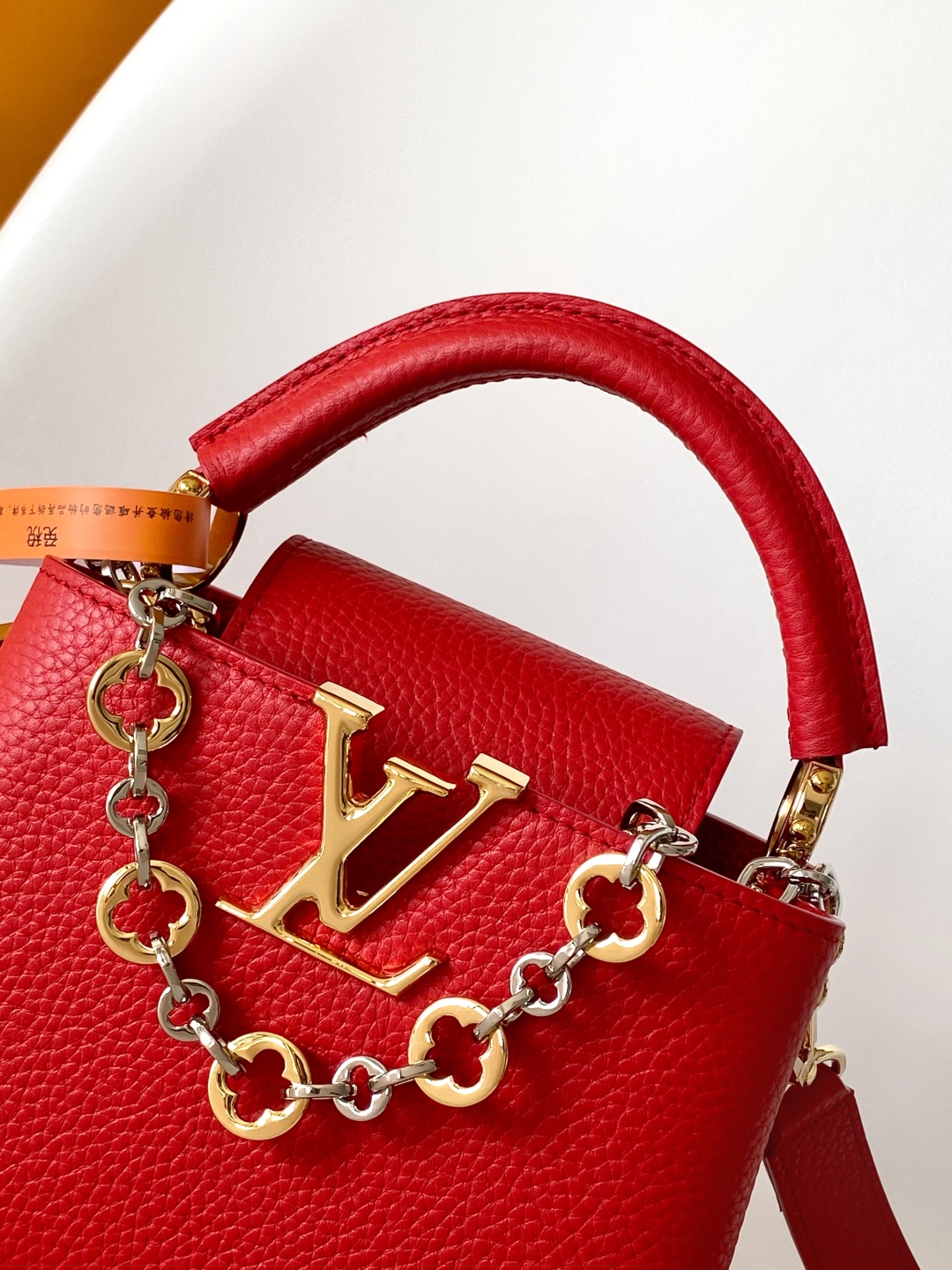 LV高仿女士Capucines迷你包紅色鏈條手提斜背款｜歐美奢侈品精品推薦