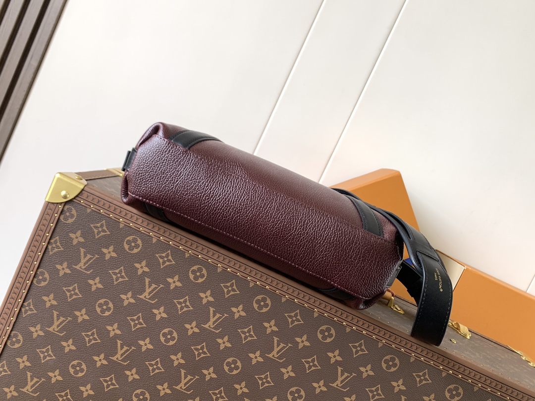 LV A貨 酒紅拼色波士頓包 復古典雅 日常百搭｜歐美奢侈品精品推薦