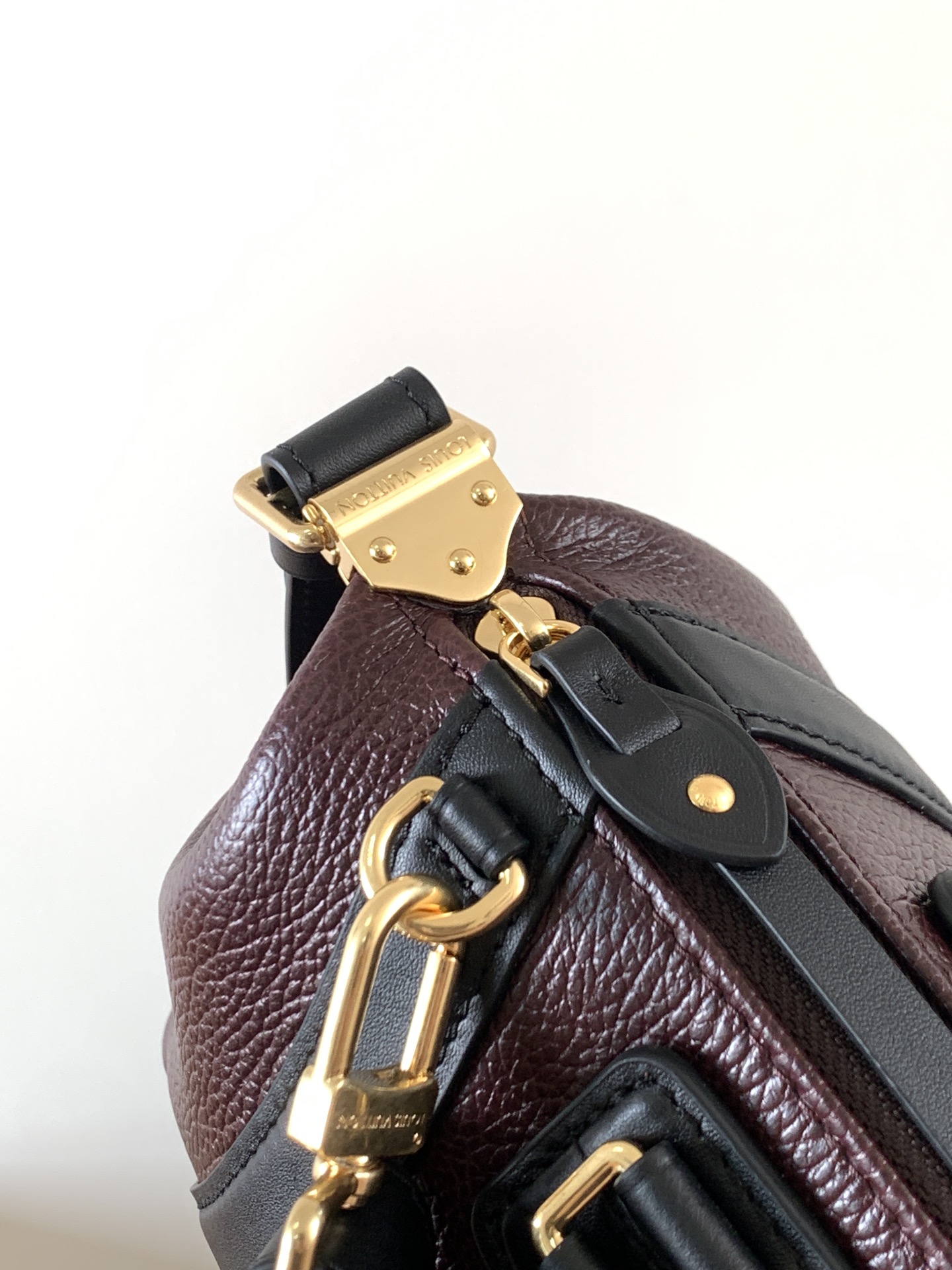 LV A貨 酒紅拼色波士頓包 復古典雅 日常百搭｜歐美奢侈品精品推薦