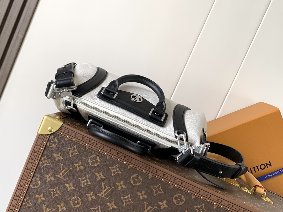 LV 精品仿製 黑白拼色波士頓包 時尚通勤 百搭款式｜歐美奢侈品精品推薦
