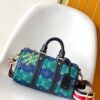 LV A貨 綠藍撞色波士頓包 條紋肩帶 年輕百搭｜歐美奢侈品精品推薦