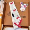LV 高仿Twilly絲巾白底櫻桃印花百搭小方巾｜歐美奢侈品精品推薦