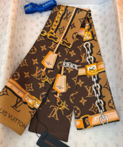 LV 一比一Twilly絲巾鎖鏈行李吊牌印花設計款