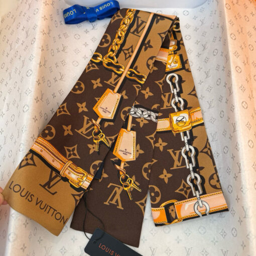 LV 一比一Twilly絲巾鎖鏈行李吊牌印花設計款