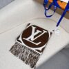 LV A貨棕白大Logo圍巾 流蘇時尚百搭|超A仿原單精品圖片 2 LV A貨棕白大Logo圍巾 流蘇時尚百搭|歐美奢侈品精品推薦