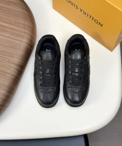 LV原單全黑皮革男女款球鞋低調百搭通勤首選
