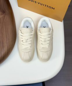 LV A貨奶油白皮革男女款球鞋簡約百搭高質感設計