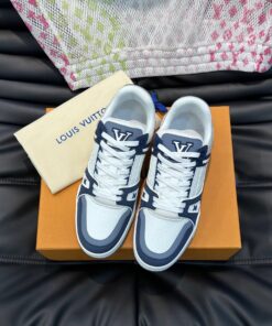 LV高仿白藍配色運動男女款球鞋街頭潮流設計