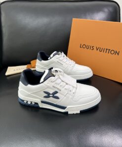 LV 高仿男士運動鞋藍白配色時尚百搭款