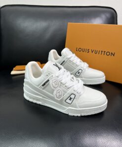 LV一比一白色運動鞋 男士百搭潮流厚底休閒鞋
