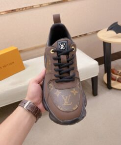 LV 一比一男士運動鞋棕色氣墊經典百搭潮流款