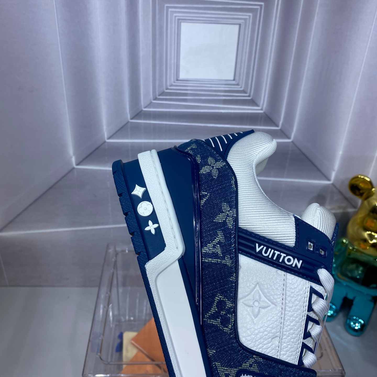 LV A貨男士運動鞋藍白拼接Monogram設計潮流球鞋｜歐美奢侈品精品推薦