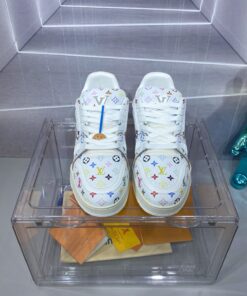 LV一比一男士運動鞋白色彩色Monogram全版印花潮鞋