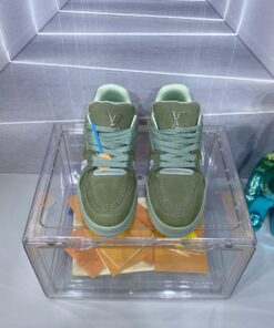 LV原單男士運動鞋軍綠色低調質感百搭潮流鞋款