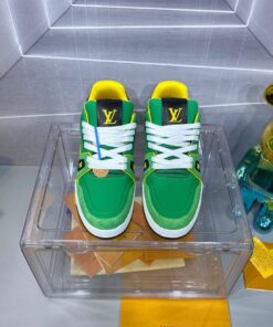 LV 一比一男士運動鞋綠黃拼色潮流百搭設計