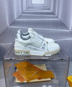 LV 原單男士運動鞋純白皮革百搭休閒鞋款